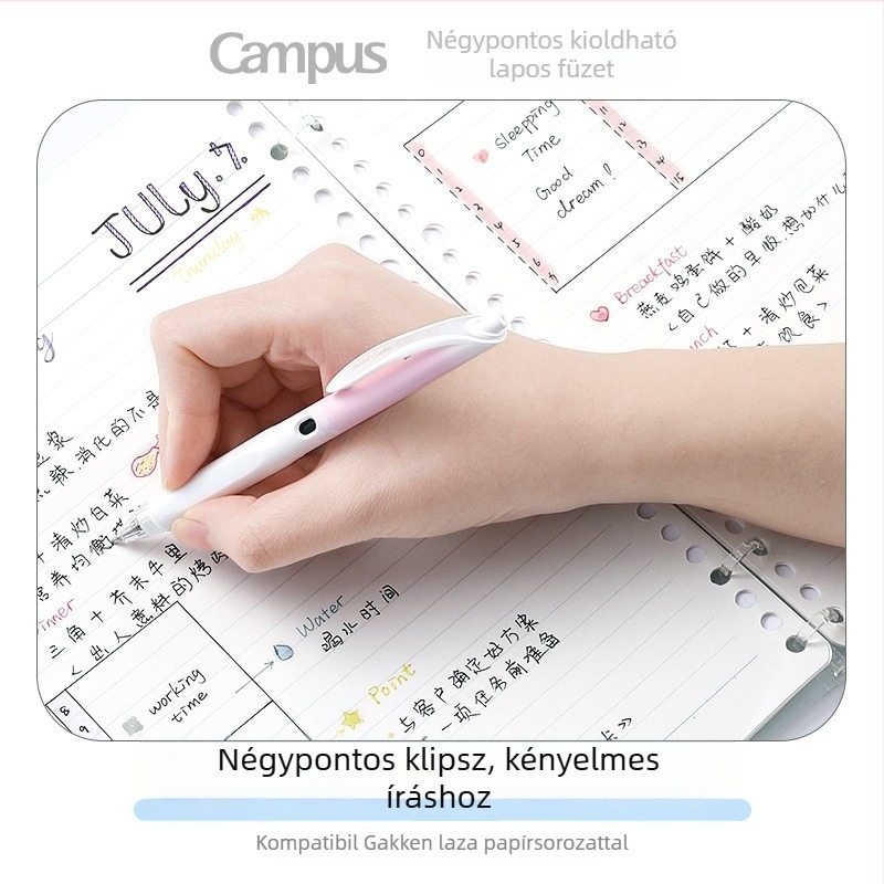 Kokuyo jegyzetfüzet PU borítóval, kötés binderrel, papír nyers fa rostból, 70 g/m², 1–50 oldal, kreatív stílus