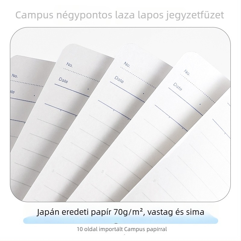 Kokuyo jegyzetfüzet PU borítóval, kötés binderrel, papír nyers fa rostból, 70 g/m², 1–50 oldal, kreatív stílus
