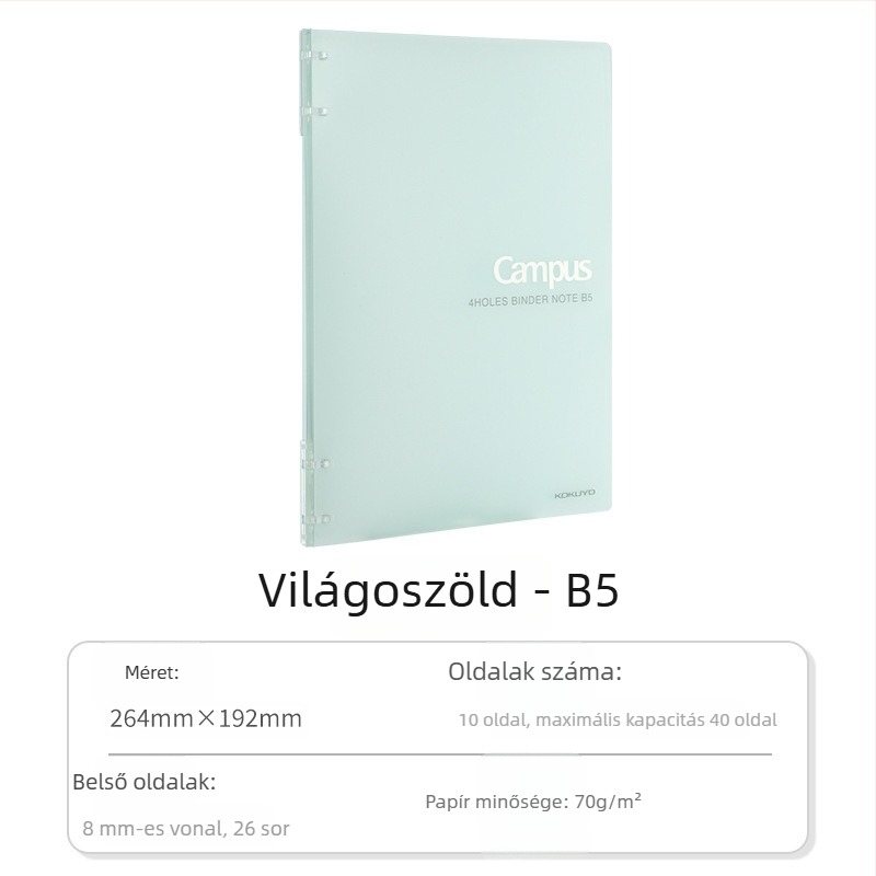 Kokuyo jegyzetfüzet PU borítóval, kötés binderrel, papír nyers fa rostból, 70 g/m², 1–50 oldal, kreatív stílus