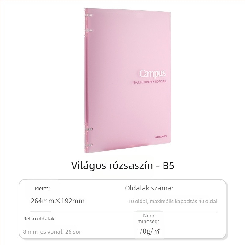 Kokuyo jegyzetfüzet PU borítóval, kötés binderrel, papír nyers fa rostból, 70 g/m², 1–50 oldal, kreatív stílus