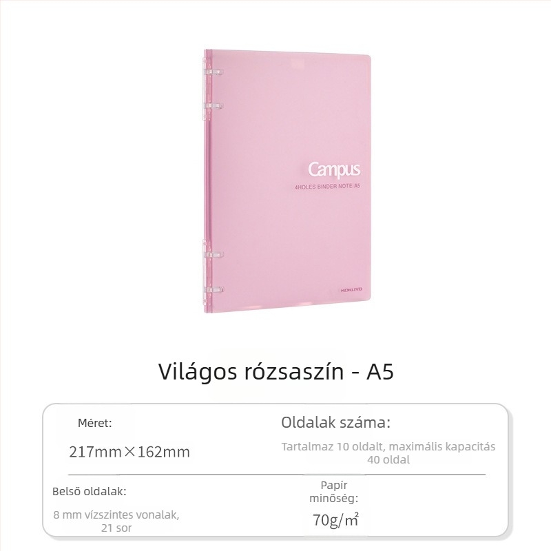 Kokuyo jegyzetfüzet PU borítóval, kötés binderrel, papír nyers fa rostból, 70 g/m², 1–50 oldal, kreatív stílus