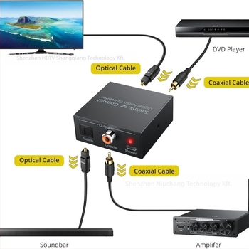 NK-Q7 Optikai szál-koaxiális digitális audió 2-utas konverter, Kapcsoló/elosztó, Audio/Erősítő/Házimozi használatra, Kábelhossz 1,5 m, Tápellátás-kezelés