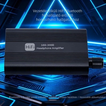 Hordozható fejhallgató erősítő, 002-es modell, Bluetooth-aktivált, 0.8 m kábel, távoli ébresztés, energia-gazdálkodás