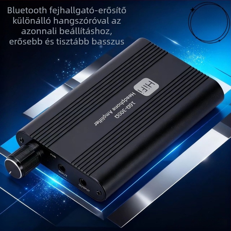 Hordozható fejhallgató erősítő, 002-es modell, Bluetooth-aktivált, 0.8 m kábel, távoli ébresztés, energia-gazdálkodás