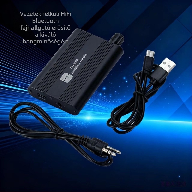 Hordozható fejhallgató erősítő, 002-es modell, Bluetooth-aktivált, 0.8 m kábel, távoli ébresztés, energia-gazdálkodás