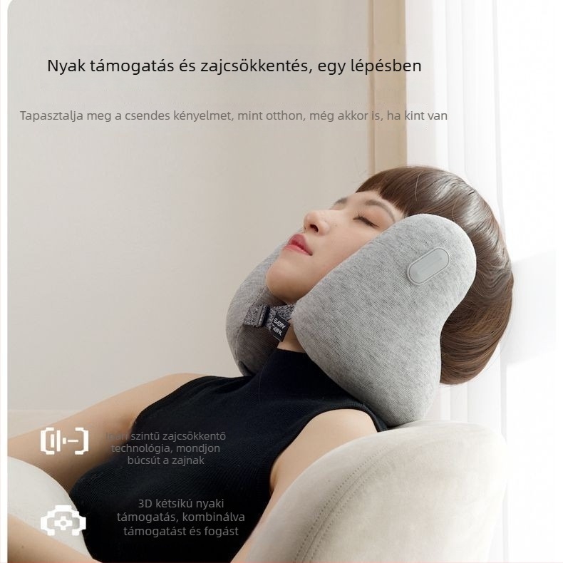 EVERYTHINK Sleep Hole E2 memóriahabos U-alakú nyakpárna utazáshoz, huzat poliészterrostos