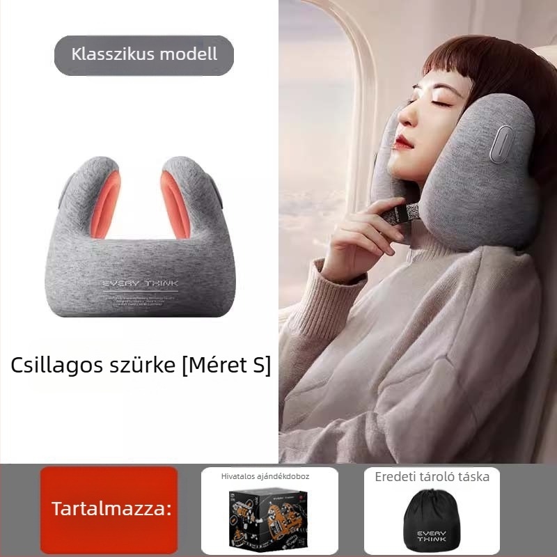 EVERYTHINK Sleep Hole E2 memóriahabos U-alakú nyakpárna utazáshoz, huzat poliészterrostos