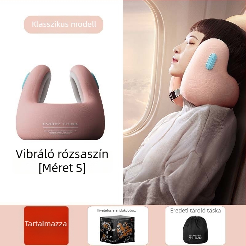 EVERYTHINK Sleep Hole E2 memóriahabos U-alakú nyakpárna utazáshoz, huzat poliészterrostos