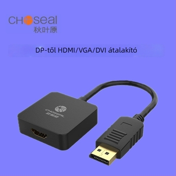 Choseal DisplayPort–ról HDMI/VGA/DVI-ra többkimenetű adapter aranyozott csatlakozókkal, 1920x1080 felbontás, 0,15 m kábel, modellek QD6331/32/33