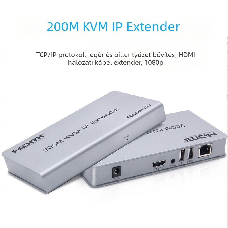 HDMI KVM-Extender Etherneten keresztül (RJ45), 4K felbontás, akár 120–200 m
