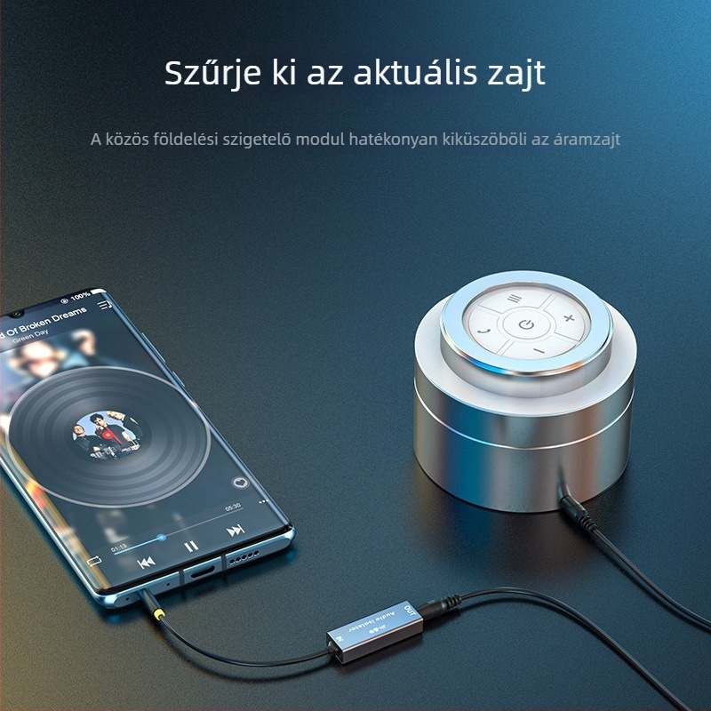 Jinghua Z100 Audio Vonaladapter közös föld zajszűréssel, 10 cm kábellel