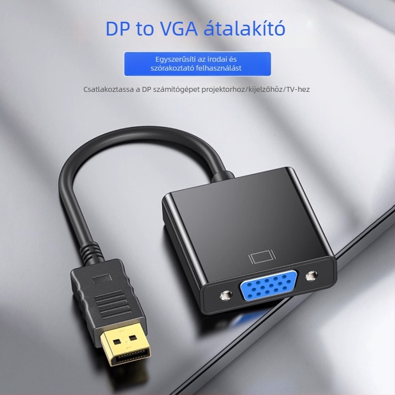 DisplayPort to VGA adapterkábel, 1080p felbontás, univerzális kompatibilitás