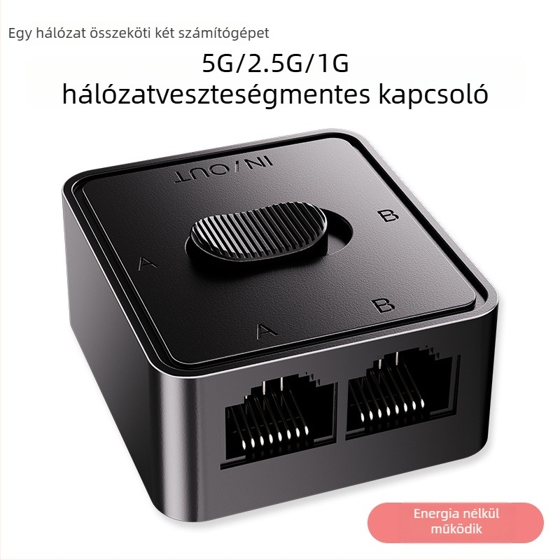 2-portos RJ45 gigabites hálózati kapcsoló, készleten