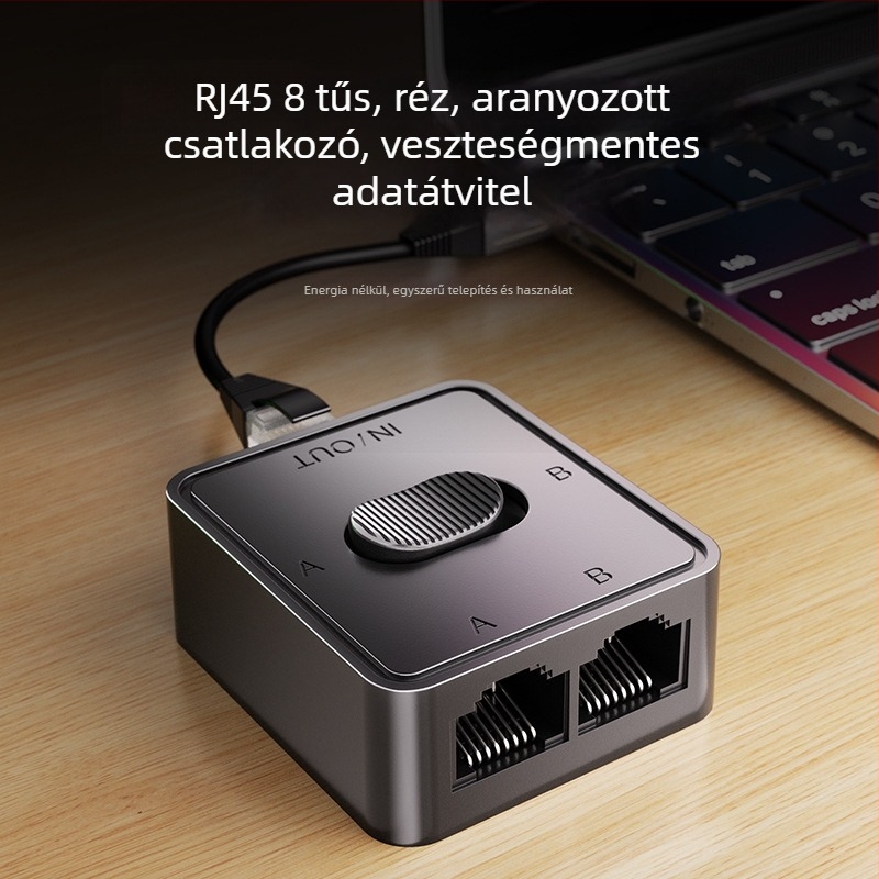 2-portos RJ45 gigabites hálózati kapcsoló, készleten