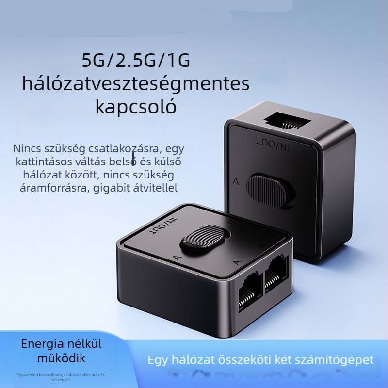 2-portos RJ45 gigabites hálózati kapcsoló, készleten