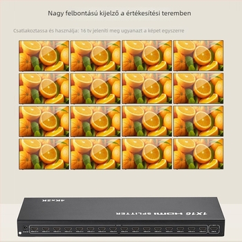 HDMI elosztó 1×16, modell E10200510, 4K×2K támogatás, Windows 7 kompatibilis, energiaellátás-kezelés