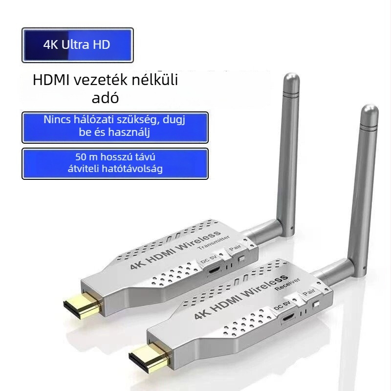 HDMI vezeték nélküli bővítő, 50 m hatótávolság, pont-pont videóátvitel, kapcsoló/osztó