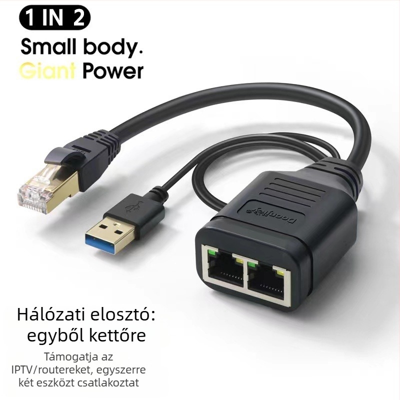 RJ45 Ethernet elosztó egyidejű internet-hozzáféréssel 1-2