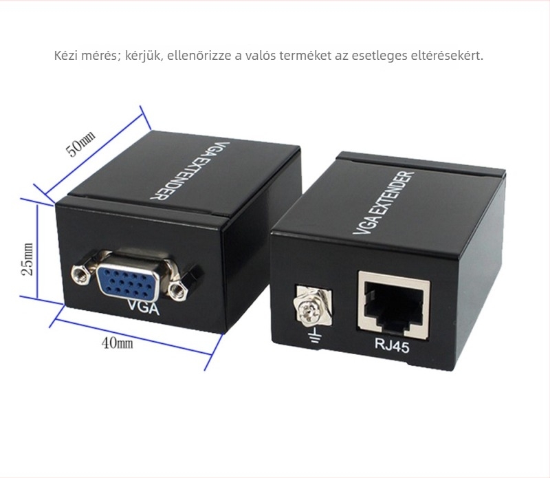 VGA extender 60 m-ig, VGA jelátvitel hálózati kábelen keresztül, 1080p felbontás, OEM elérhető