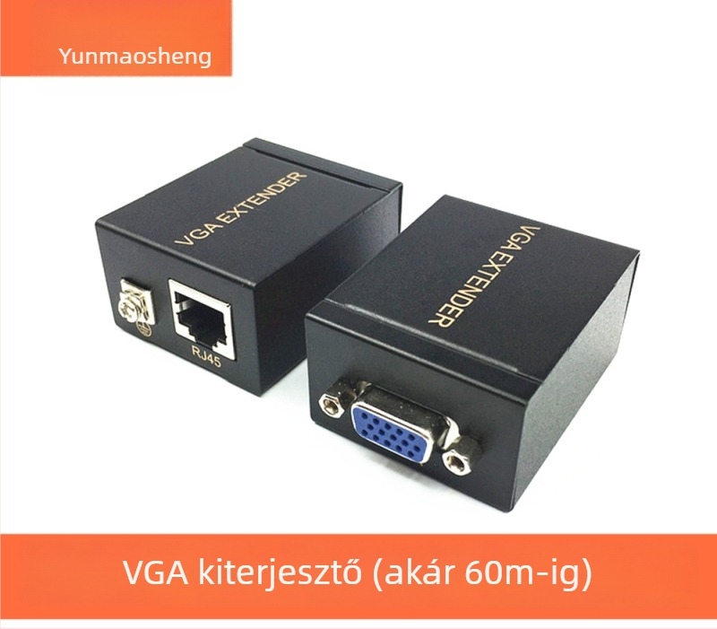 VGA extender 60 m-ig, VGA jelátvitel hálózati kábelen keresztül, 1080p felbontás, OEM elérhető