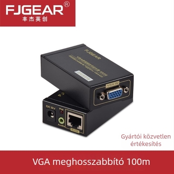 RJ45-ös VGA extender, 100 m-es A/V átvitellel, erősítőpár (FJ-VGA100)