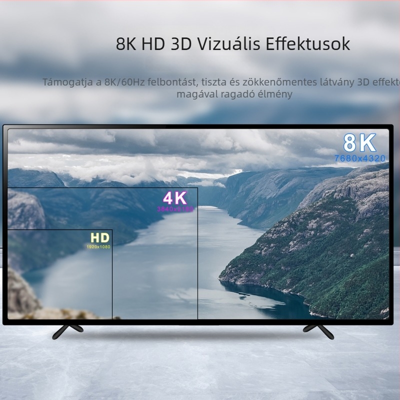 HDMI kapcsoló 3 bemenettel és 1 kimenettel, távirányítóval, 8K60Hz videó konverter