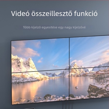 HDMI videóelosztó kapcsoló OZJP1, 1920x1080 felbontás, Windows-kompatibilis vezérlő, tartalmaz splittert, tápegységet és távirányítót