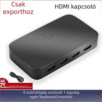 HDMI KVM kapcsoló, 4x1, 4K60Hz, Windows 7 kompatibilis, billentyűzet és egér megosztása