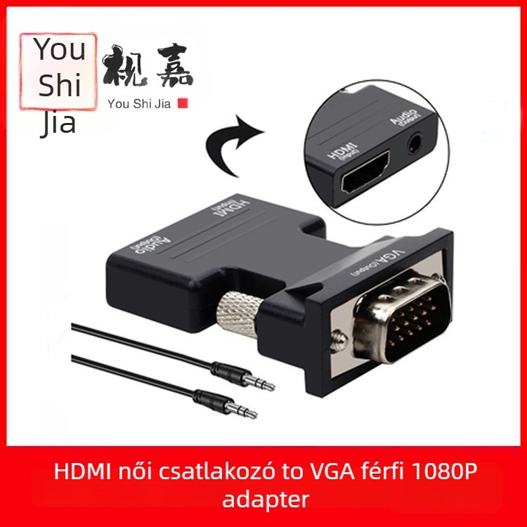 HDMI női– VGA férfi adapter hanggal, 1080P, Windows 7 kompatibilis
