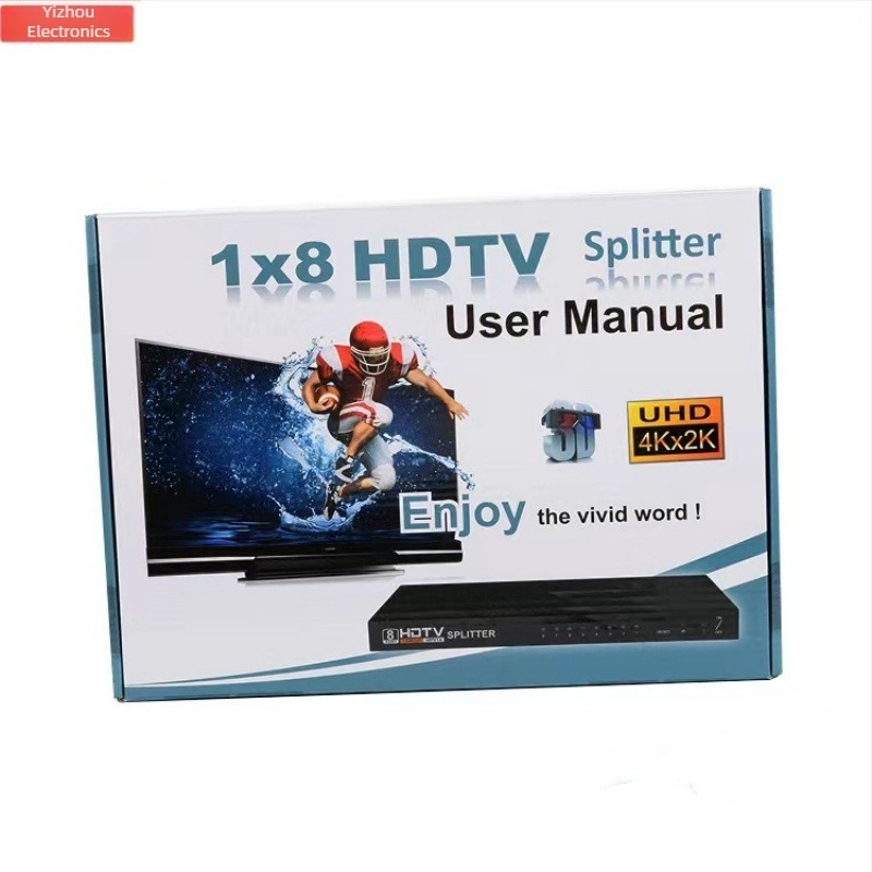 Yi Zhou YZ-H017 HDMI elosztó, 1 bemenet–8 kimenet, 4K×2K felbontás, energiafelügyelet