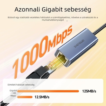 Win as KVM kapcsoló USB 3.0 Gigabites vezetékes hálózati kártya RJ-45 hub konverter laptophoz, modell Zhb5021j, Windows kompatibilis, kábelhossz 1,2 m