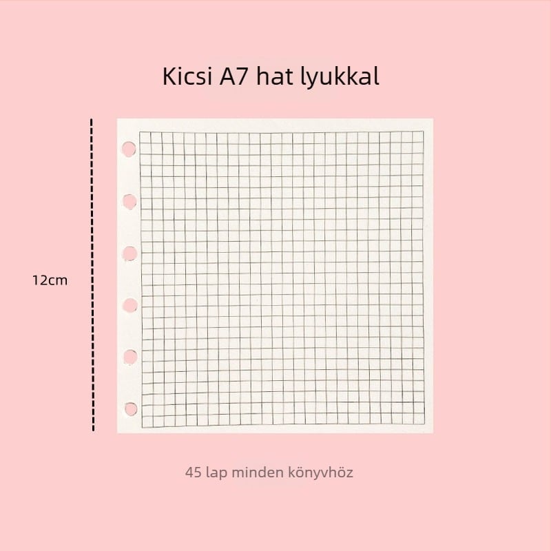 6-lyukas négyzet alakú lazító lap beszúró jegyzetfüzethez, erdőpapír, 45 lap, testreszabható feldolgozás