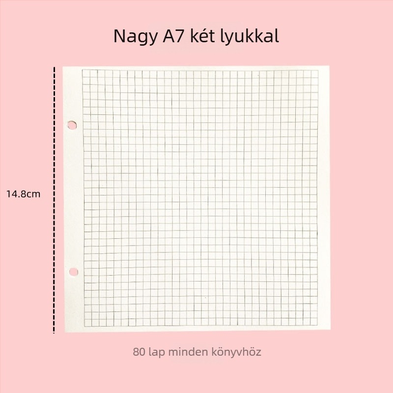 6-lyukas négyzet alakú lazító lap beszúró jegyzetfüzethez, erdőpapír, 45 lap, testreszabható feldolgozás