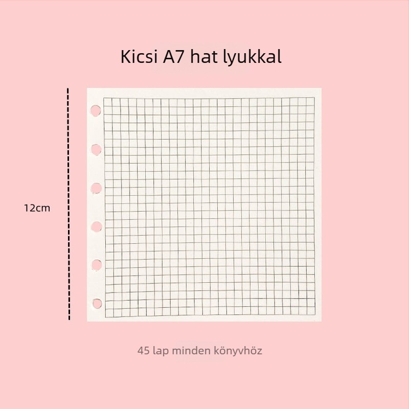 6-lyukas négyzet alakú lazító lap beszúró jegyzetfüzethez, erdőpapír, 45 lap, testreszabható feldolgozás
