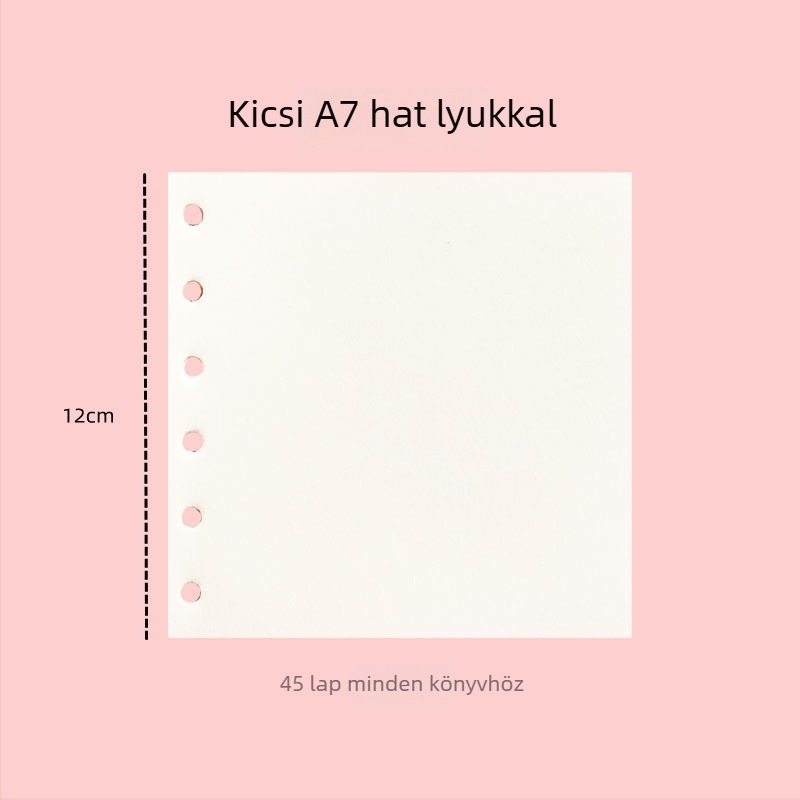 6-lyukas négyzet alakú lazító lap beszúró jegyzetfüzethez, erdőpapír, 45 lap, testreszabható feldolgozás
