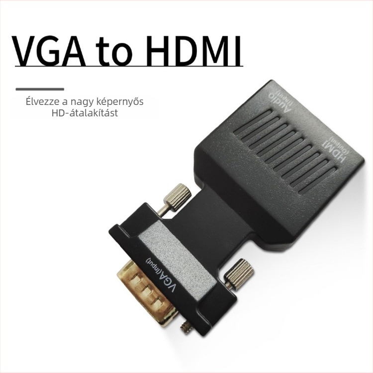 VGA férfi–HDTV adapter hanggal és tápegységgel, 1080P, VGA06 modell