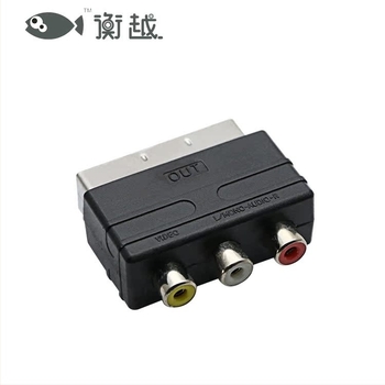 SCART–tól RCA/S-Video felé videoátalakító, európai 21‑pin csatlakozóval, Hengyue HYZ646, 2019-ben piacra dobva, OEM és magáncímke elérhető.
