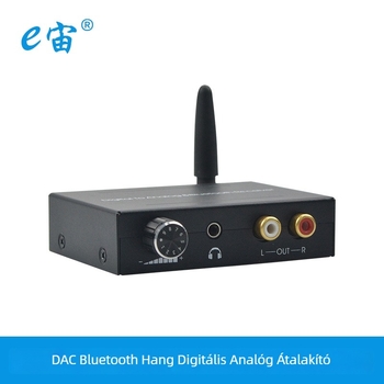 Bluetooth DAC konverter optikai és koaxiális digitális bemenetekkel, analóg kimenetek: 2× RCA és 3,5 mm