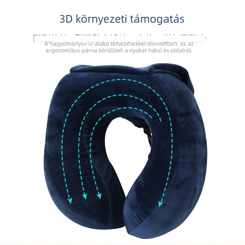 U-alakú utazó párna Memory Cotton töltettel és Memory Cotton huzattal, felnőtteknek, súly max. 1 kg