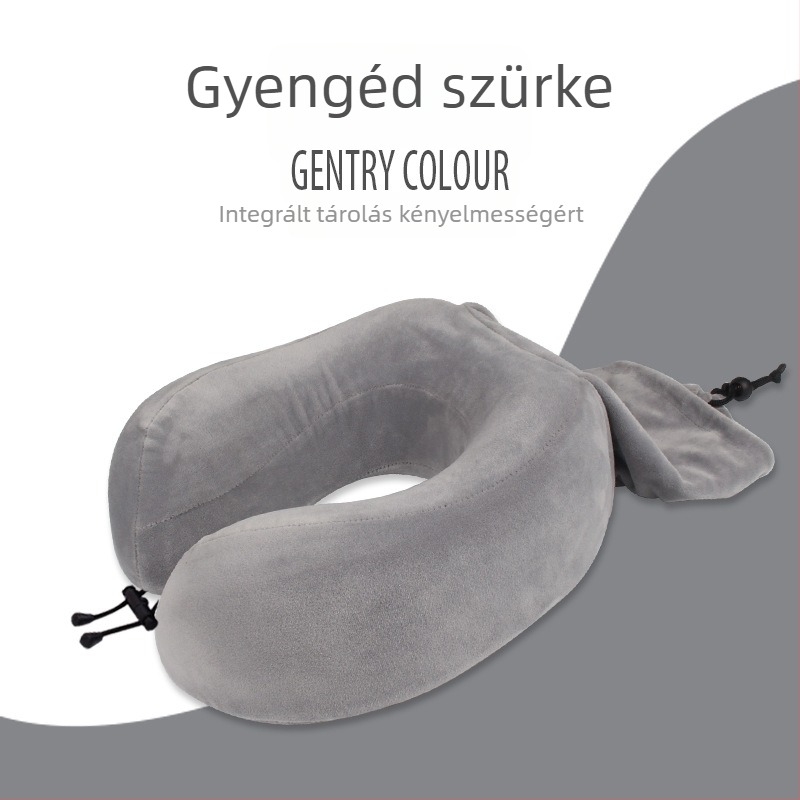 U-alakú utazó párna Memory Cotton töltettel és Memory Cotton huzattal, felnőtteknek, súly max. 1 kg