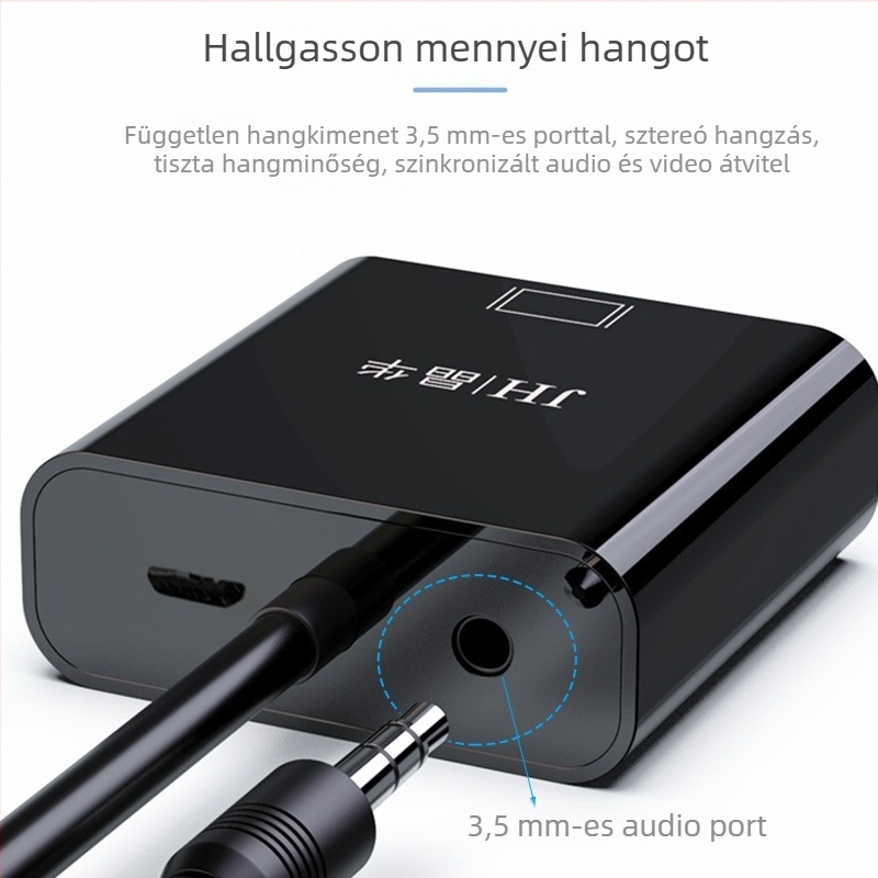 Jinghua HDMI–to–VGA audió adapter PC-től TV-ig/monitorig
