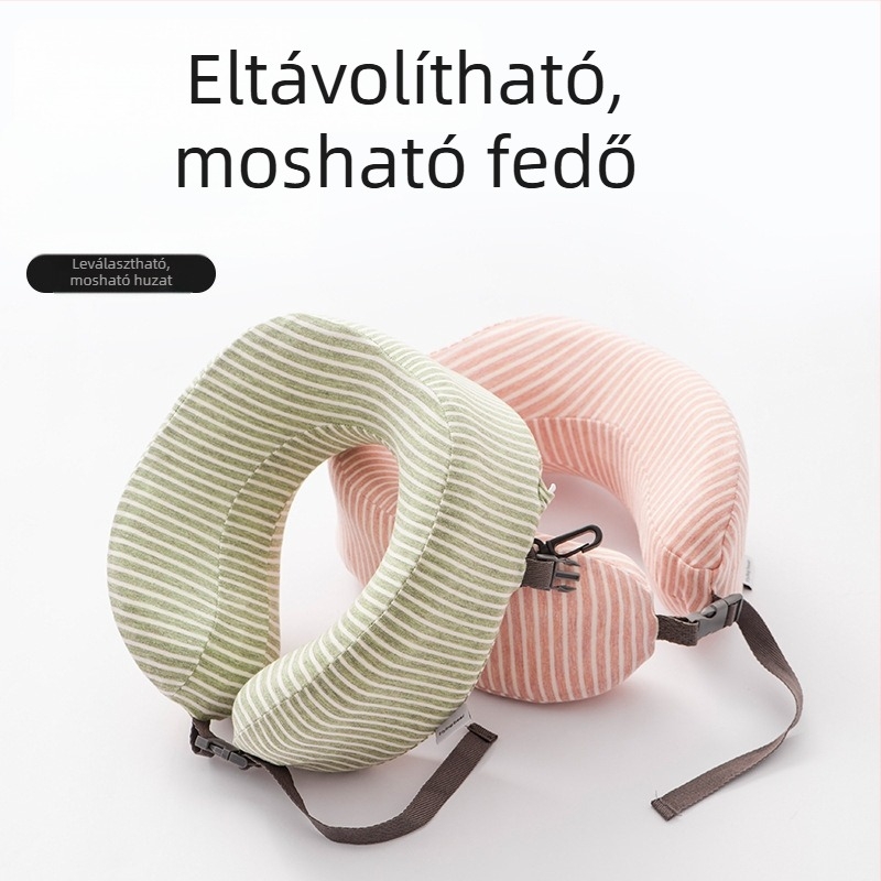 U-formájú memóriahabos utazó nyakpárna felnőtteknek, hordozható, japán stílusú, Flying Bear