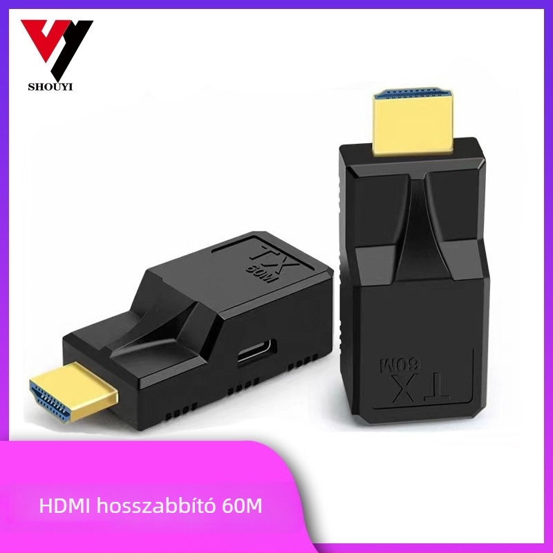 HDMI hosszabbító 60 m USB töltéssel, passzív HDMI átvitellel, 1080P