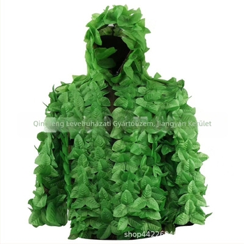 Ghillie álcázó ruha levél mintázattal, biomimikus levelek, nyár, tavasz, ősz számára, felnőttek uniszex