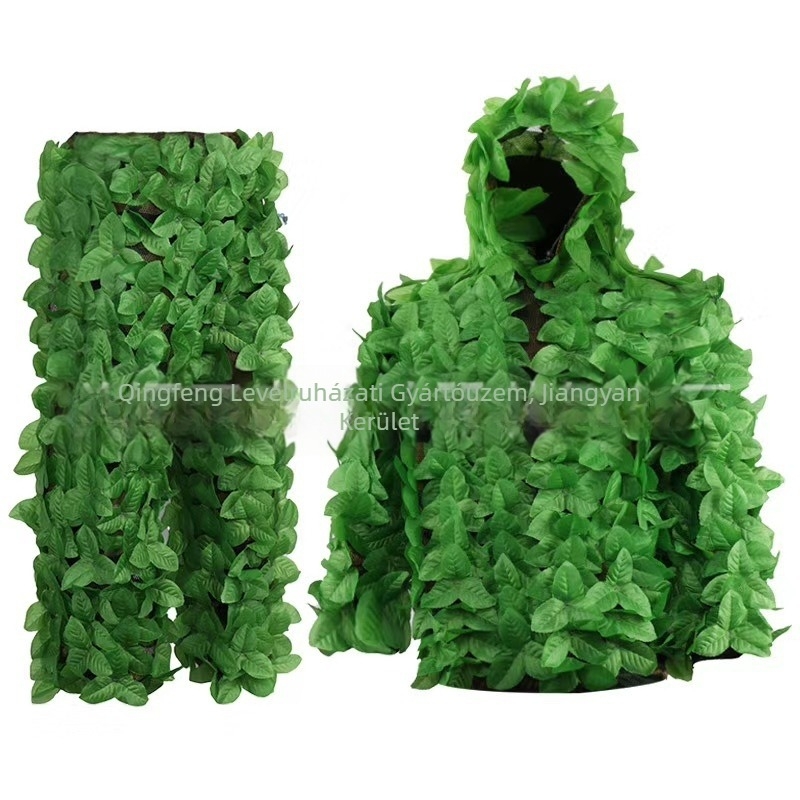 Ghillie álcázó ruha levél mintázattal, biomimikus levelek, nyár, tavasz, ősz számára, felnőttek uniszex