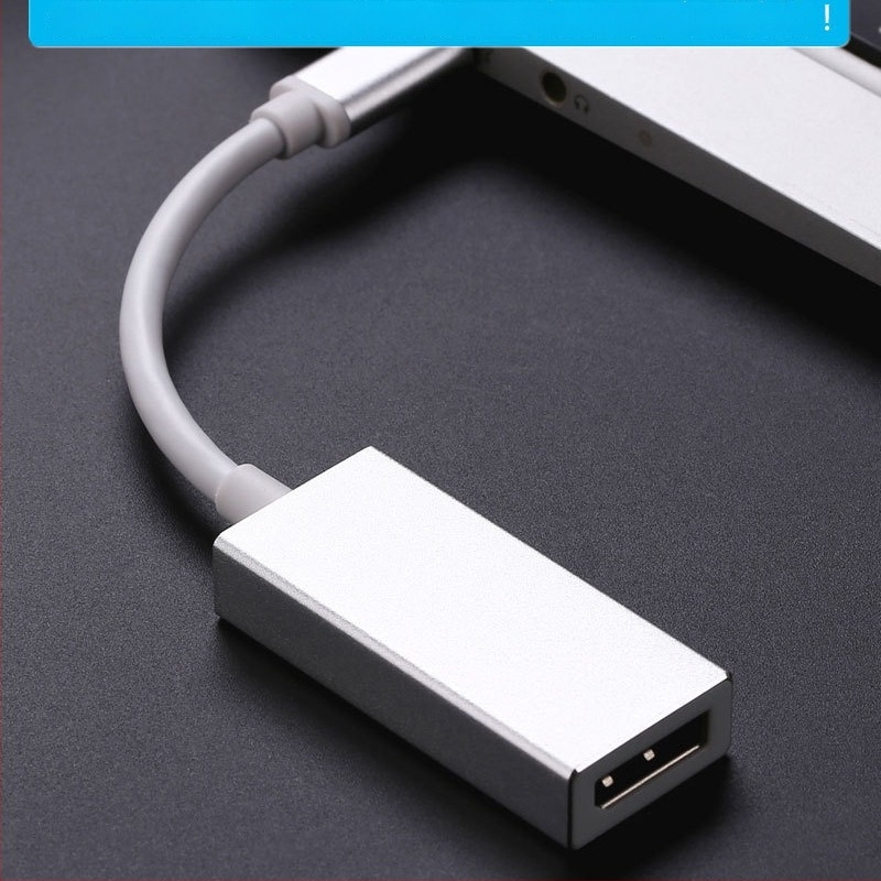 Type-C DP adapter kábel, verzió 1.2, 4Kx2K (3840x2160), hossz 0.25 m, videó interfész konverzió