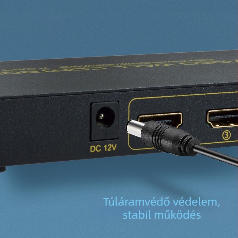 FJ-HS401 4‑csatornás HD HDMI videosplicer, 4 bemenet / 1 kimenet, képfeldolgozás