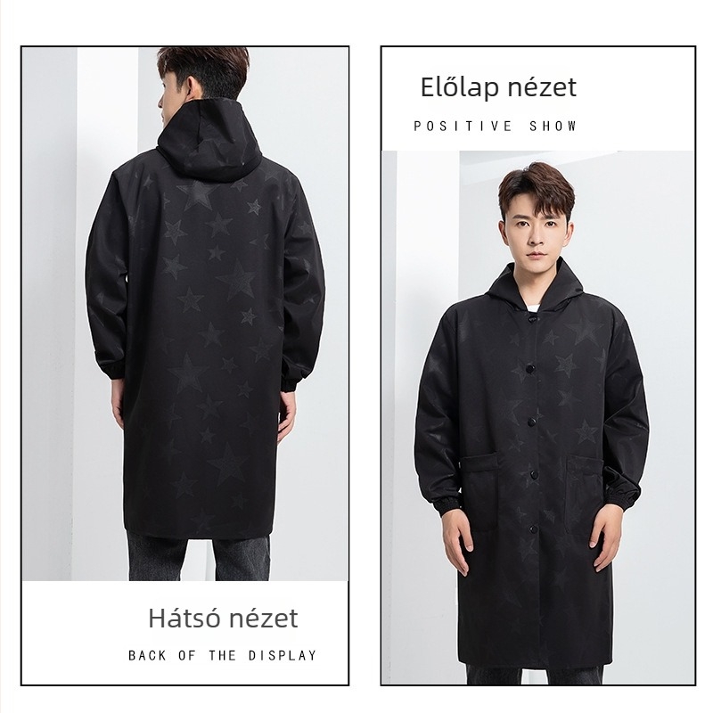 Vízálló kapucnis munkaruha smock - hosszú ujjú, poliészter anyag, poliészter bélés, négy évszakos