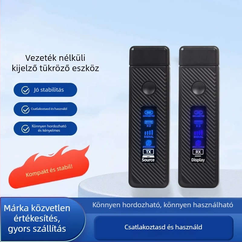 HDMI vezeték nélküli képernyőprojektor - 1080p60, 60 m hatótávolság, távoli ébresztés, energia-gazdálkodás