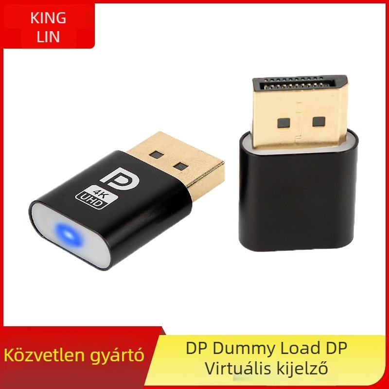 DP virtuális kijelző adapter HDMI-EDID hamisítással